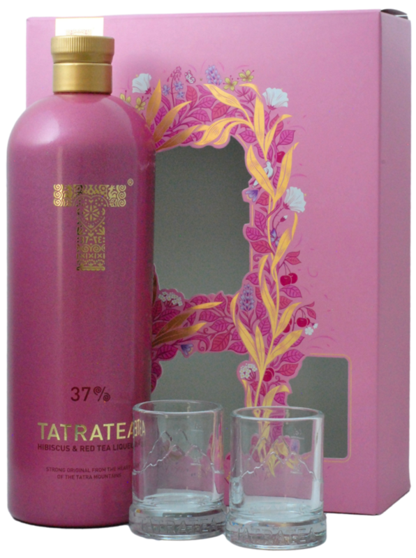 Tatratea Hibiscus & Red Tea + 2poháriky 37% 0,7L Tatratea Hibiscus & Red Tea + 2poháriky 37% 0,7L